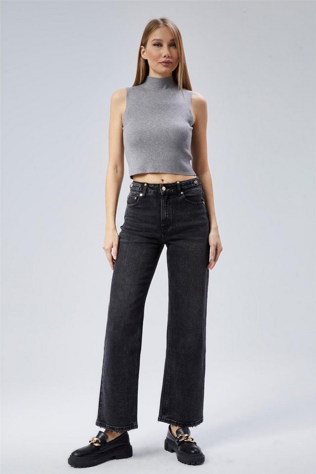 HomeStore Regular-fit-Jeans OlonJean X Knopf Niete Birite Hose HomeStore Regular-fit-Jeans OlonJean X Knopf Niete Birite Hose von HomeStore