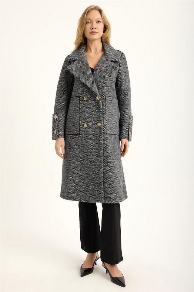 HomeStore Strickjacke Langer Doppelseitiger 2-Taschen 4-Knopf Mantel von HomeStore