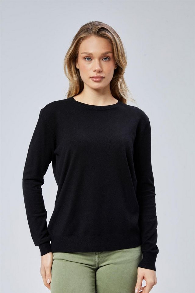 HomeStore Strickpullover Kleid Übergröße Biskuit Hals Strickkleid von HomeStore