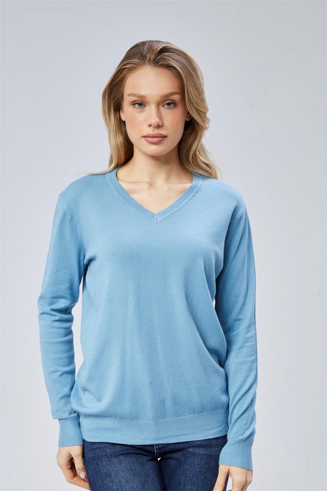 HomeStore Strickpullover KleidPlus Größe V-Ausschnitt Strickkleid von HomeStore