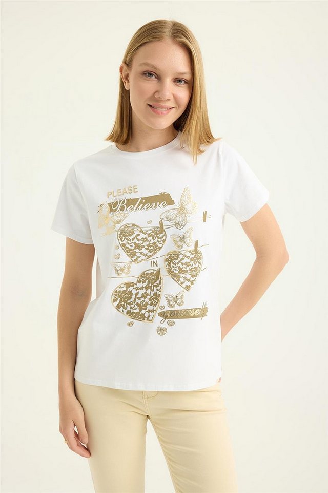 HomeStore T-Shirt Gold Schmetterling Herz T-Shirt von HomeStore