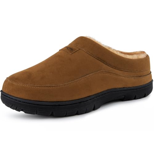 HomeTop Herren Mokassin Hausschuhe Weiche Warme Rutschfeste Memory Schaumstoff Innen Pantoffeln mit flauschigem Futter Kastanie,40-41 EU von HomeTop
