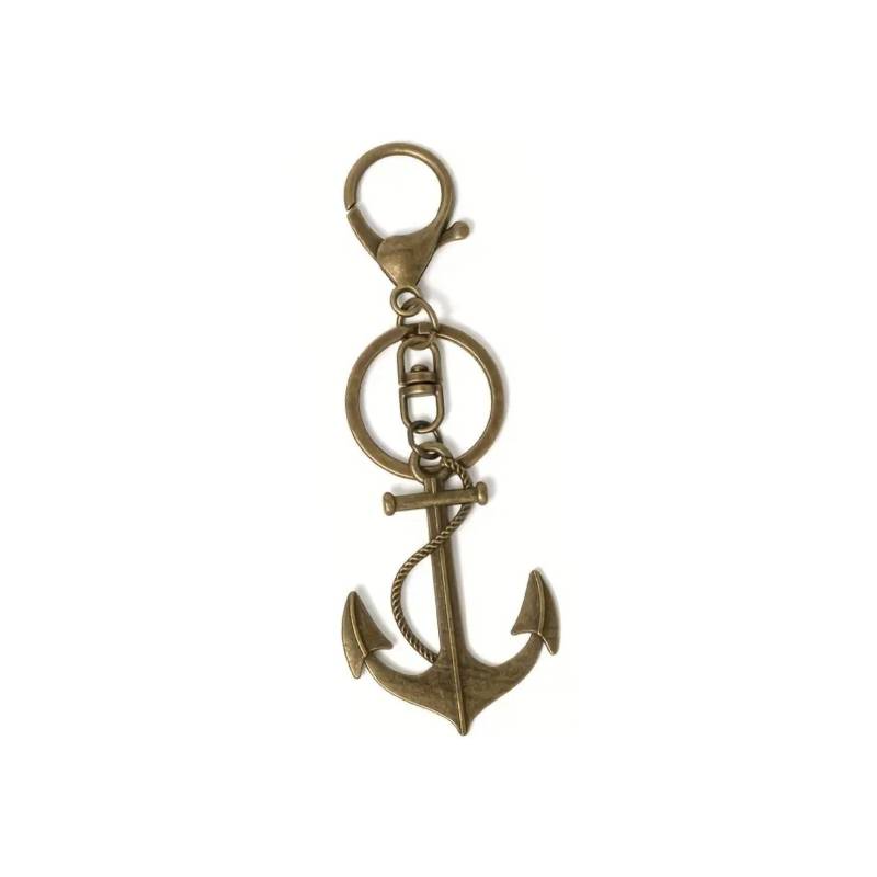 Anker Mit Minikarabiner -Schlüsselanhänger-Detailreich Verarbeitet-Metall Brüniert-Keyholder-Schlüssel-Keyrings-Sehr Stabil-Htjo 37 von HomeTrendsHamburg