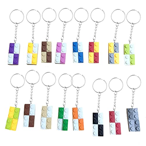 Schlüsselanhänger Bausteine 16 Stücke Brick Keyrings,Brick Keychain,Spielzeug Schlüsselanhänger,Lego Deko,Kunststoff Anhänger SchlüSselbund,für Geburtstag, Belohnungen, Party Supplies von Homefantasy