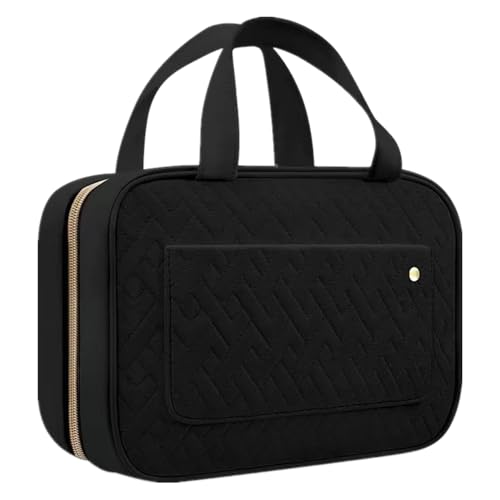 Reise-Kulturbeutel, Tragbare Kosmetiktasche mit Großem Fassungsvermögen, Kulturtasche Damen Hängender Kosmetik-Organizer für Urlaubs- und Geschäftsreisen. (Schwarz) von Homeily
