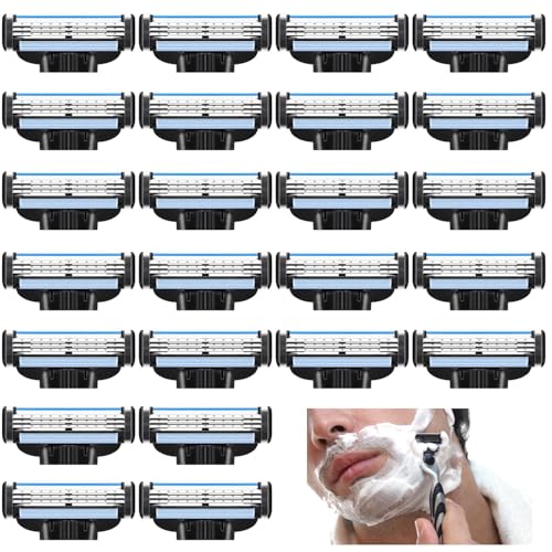 24 Stück Rasierklingen Kompatibel Ma ch Klingen Ersatzklingen für Nassrasierer Herren mit 3 Fach Rasierklingen Herrenrasierer Geschenk für Manuelle Rasierklinge, Sauberer Bart Blau 24 Stück Rasierklingen Kompatibel Ma ch Klingen Ersatzklingen für Nassrasierer Herren mit 3 Fach Rasierklingen Herrenrasierer Geschenk für Manuelle Rasierklinge, Sauberer Bart Blau von Homeinmind