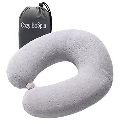 Reisekissen - Memory Foam Nackenkissen Stützkissen, Leichtes Quick Pack für Camping, Schlafrestkissen (grau) von Cozy BoSpin