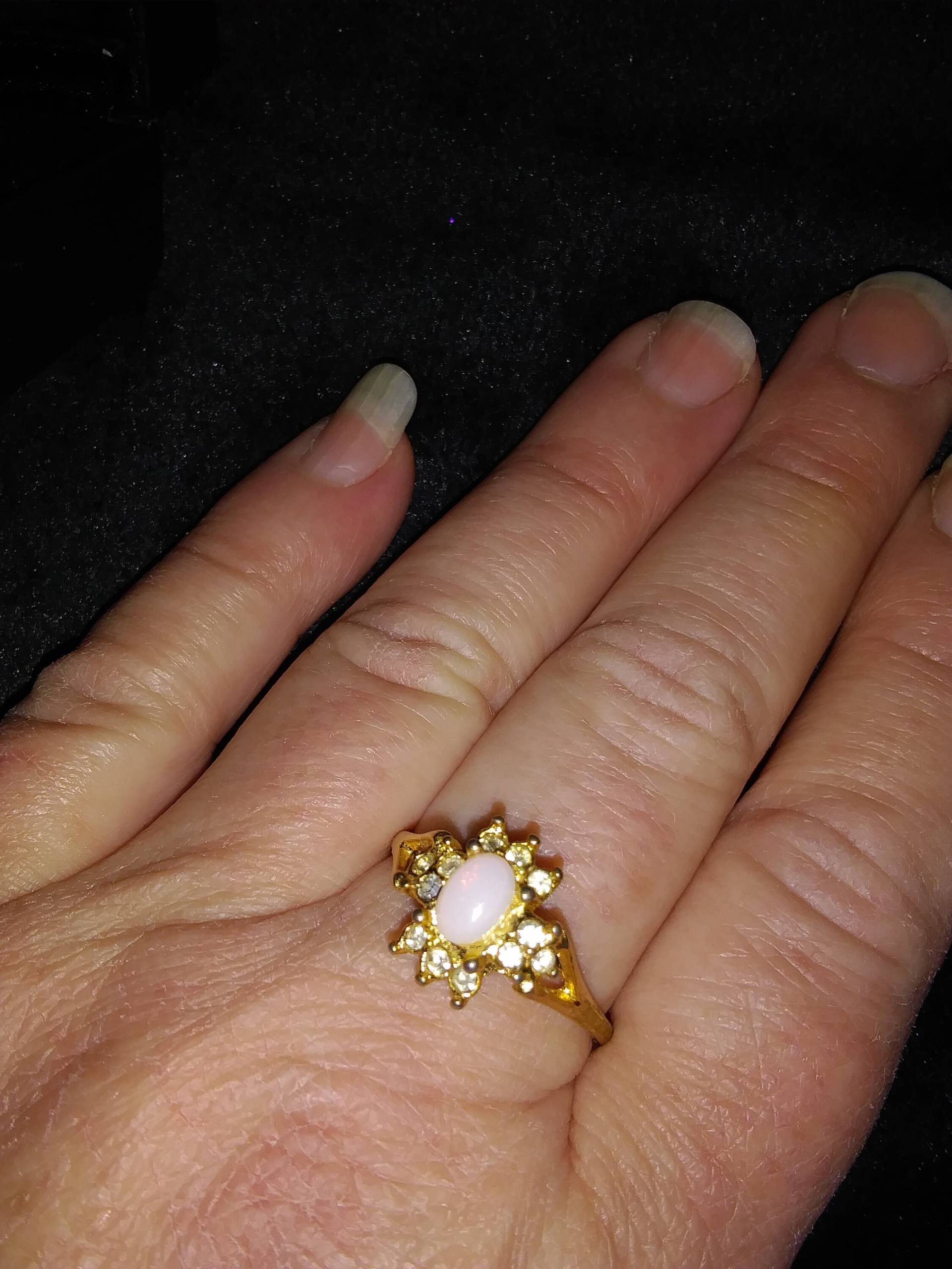 Vintage Opal Und Strass Ring, Oktober Geburtsstein von HomemadeStuffnCrafts