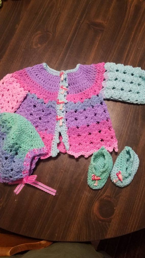 Flamingo Baby Layette Set von HomemadebyMa