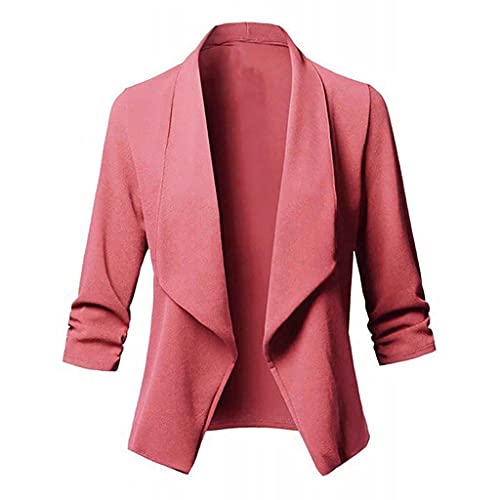 Homemarke Damen Blazer Elegant Frühlings Anzüge Elegant Langarm Blazer Sakko Einfarbig Slim Fit Revers Geschäft Büro Jacke Kurz Mantel von Homemarke