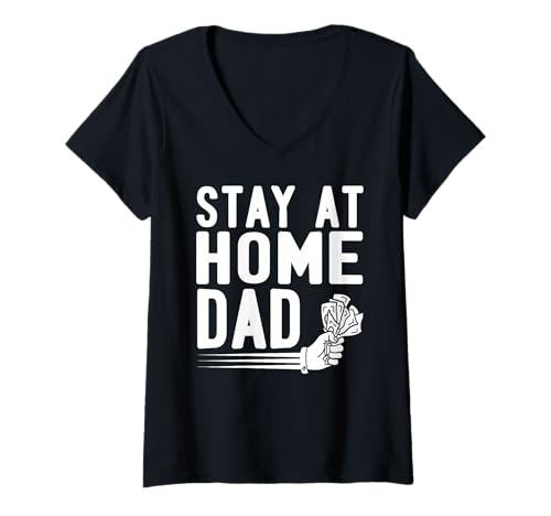 Damen Bleib Zu Hause Papa Lustiger Geldhumor Für Väter T-Shirt mit V-Ausschnitt Damen Bleib Zu Hause Papa Lustiger Geldhumor Für Väter T-Shirt mit V-Ausschnitt von Homeoffice Papa Leben Humor Gemeinschaft