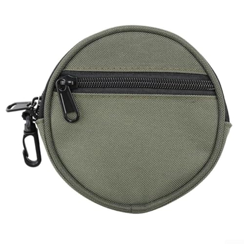 Homeponnew Aufbewahrungstasche für Angelschnur, Oxford-Gewebe, Angel-Organizer mit 3 Schnurausgängen, Mehrzweck-Hüfttasche für Outdoor-Angelausrüstung, 13,5 x 4 cm, grün von Homeponnew