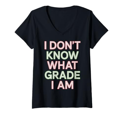 Damen I Don't Know What Grade I Am Homeschool -Schüler |- T-Shirt mit V-Ausschnitt Damen I Don't Know What Grade I Am Homeschool -Schüler |- T-Shirt mit V-Ausschnitt von Homeschool -Schüler Ausdruck Humor