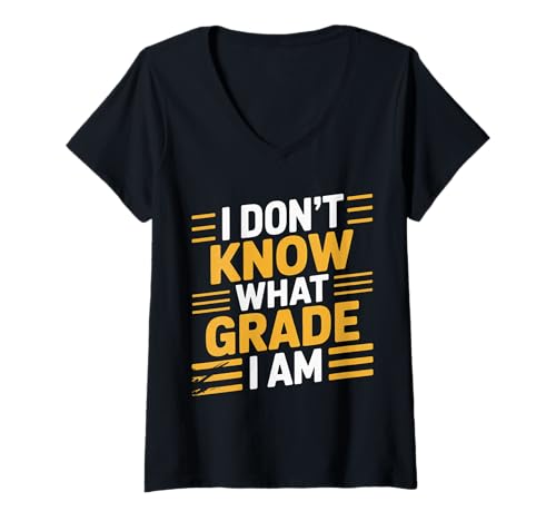 Damen I Don't Know What Grade I Am Homeschool -Schüler - T-Shirt mit V-Ausschnitt Damen I Don't Know What Grade I Am Homeschool -Schüler - T-Shirt mit V-Ausschnitt von Homeschool -Schüler Ausdruck Humor