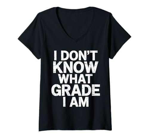 Damen I Don't Know What Grade I Am Homeschool -Schüler - T-Shirt mit V-Ausschnitt Damen I Don't Know What Grade I Am Homeschool -Schüler - T-Shirt mit V-Ausschnitt von Homeschool -Schüler Ausdruck Humor