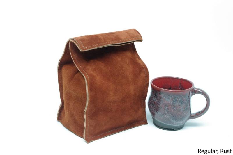 Wildleder Lunch Bag von HomesteadLeatherLLC