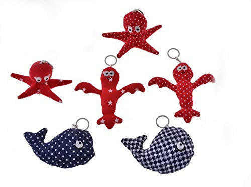 Nautischer Stoff-Schlüsselanhänger, Jumbo-gefüllter Schlüsselanhänger oder Taschenanhänger im Meeresmotiv, von Homestreet, Tintenfisch Sterne, Einheitsgröße, Modern Nautischer Stoff-Schlüsselanhänger, Jumbo-gefüllter Schlüsselanhänger oder Taschenanhänger im Meeresmotiv, von Homestreet, Tintenfisch Sterne, Einheitsgröße, Modern von Homestreet