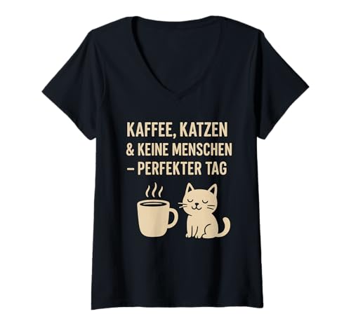 Damen Katzen, Katzen & Keine Menschen T-Shirt mit V-Ausschnitt Damen Katzen, Katzen & Keine Menschen T-Shirt mit V-Ausschnitt von Hometown Designs