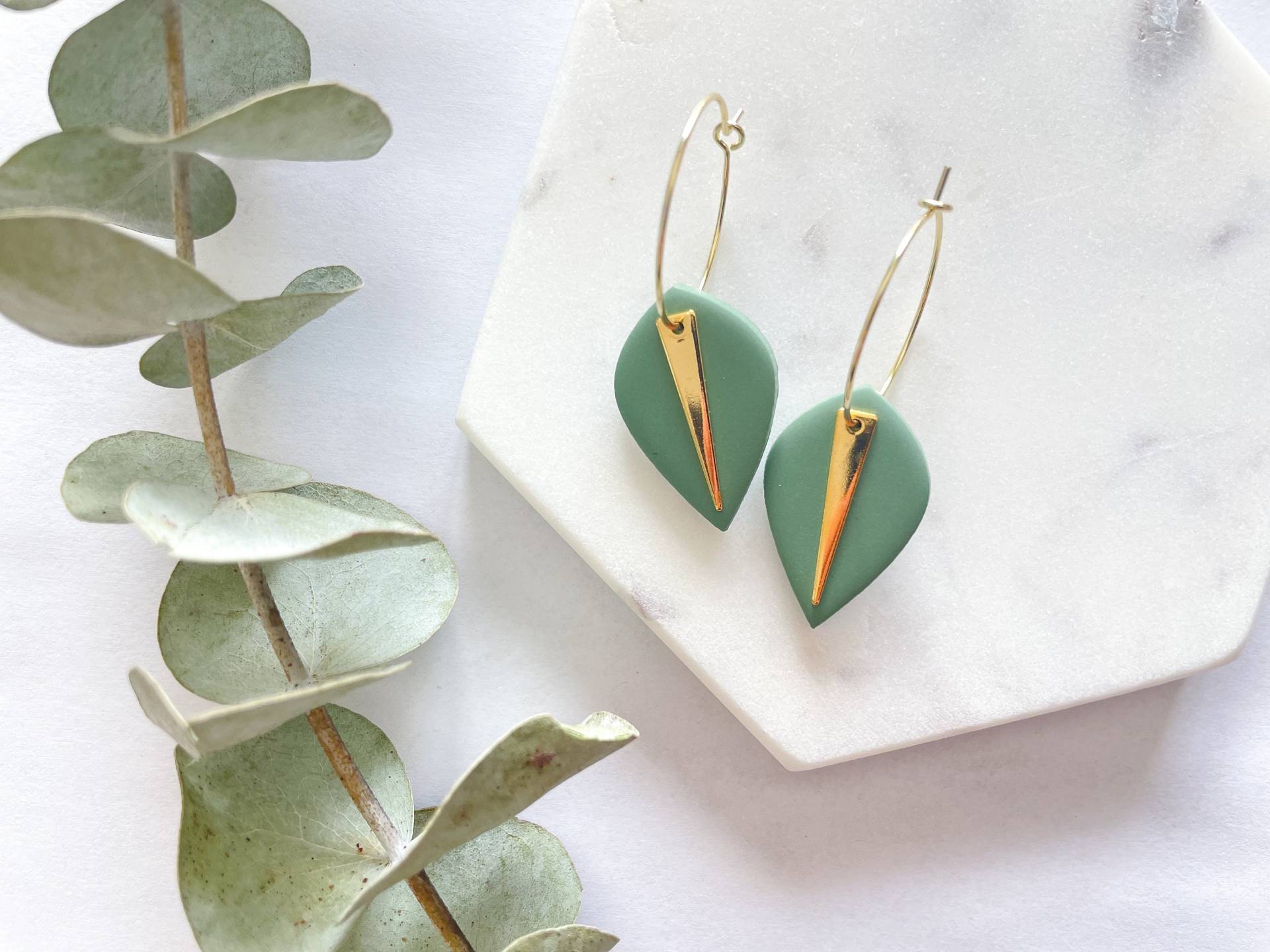 Ton Creolen | Blatt Ohrringe Boho Ton Creolen | Blatt Ohrringe Boho von Homewoodclay