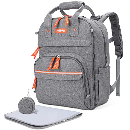 Homfu Wickeltasche Rucksack Mama Krankenhaus Baby Taschen für Mädchen Reiserucksack Mama Papa Wickeltasche mit Wickelunterlage Wasserdicht Mutterschaft Baby Wickeltasche Tragetasche von Homfu