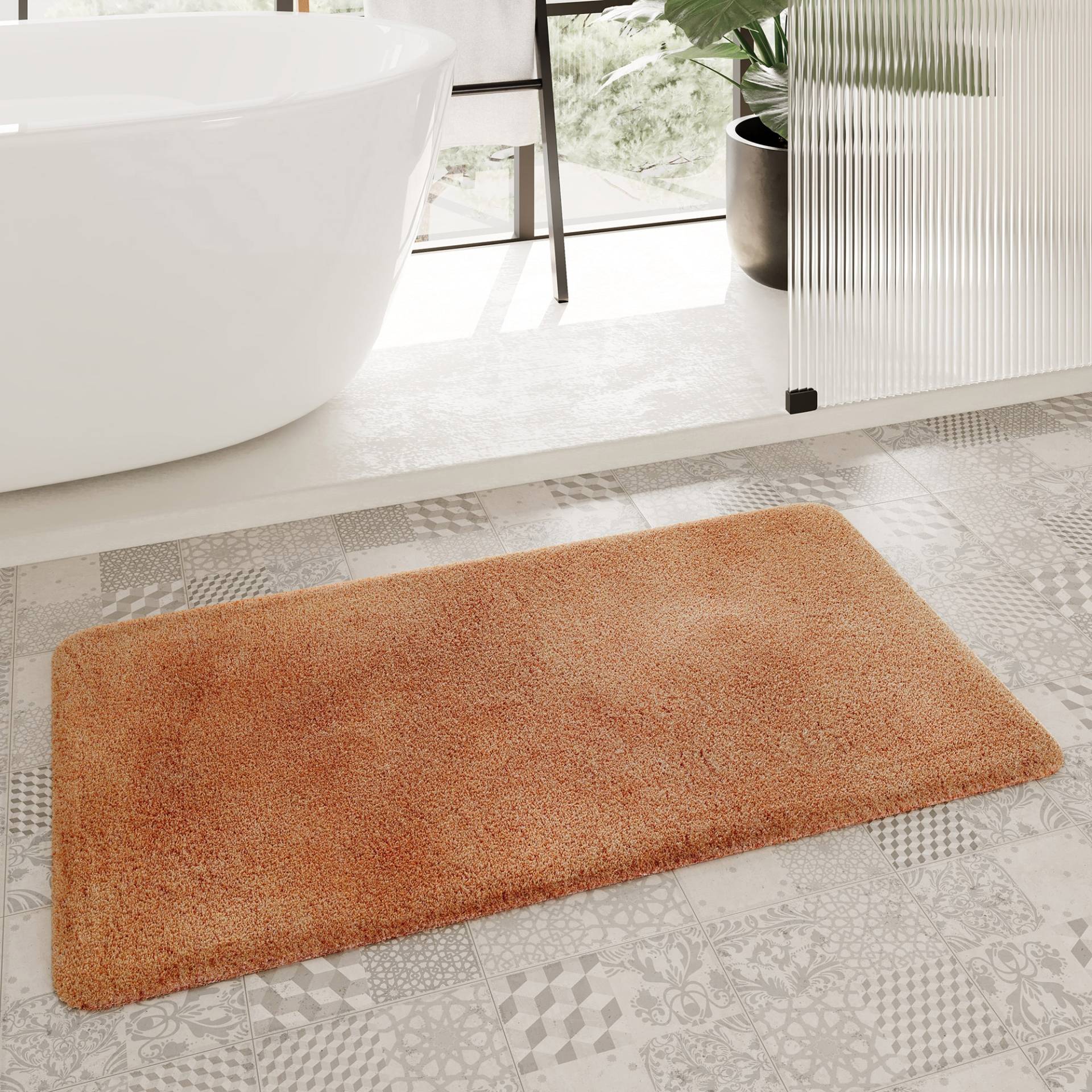 Homie Living Badematte "Porto Azzurro" Höhe 30 mm rutschhemmend beschichtet fußbodenheizungsgeeignet  schnell trocknend Badteppich, uni, rechteckig & rund, waschbar, Badezimmerteppich von Homie Living