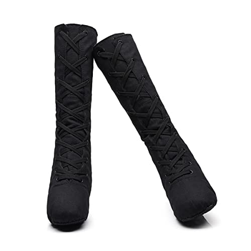 Ballettschuhe Jazz Tanz Canvas Turnschuhe Yoga Hausschuhe Modern Dance Schuhe für Mädchen Frauen, Schwarz , 40 EU von Homieco