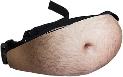 Hominas Bauch Gürteltasche, Bierbauch Bauchtasche Unsichtbare Bier Bauchtasche PU Leder Bierbauch Tasche Hüfttaschen Dad Bag Fanny Pack Herren Lustige Bauch Hüfttaschen Multifunktionale Gürteltasche von Hominas