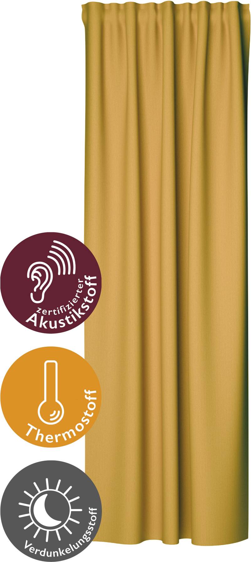 HOMING Vorhang "Galdin" Multifunktionsband 1 Stk. tlg. Verdunklungsvorhang, blickdicht, Thermo, Energiesparend von Homing