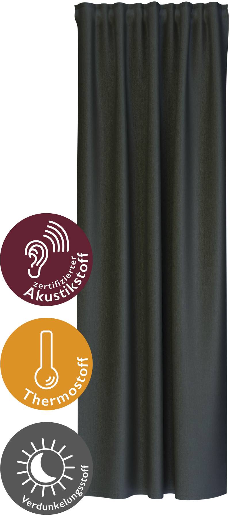 HOMING Vorhang "Galdin" Multifunktionsband 1 Stk. tlg. Verdunklungsvorhang, blickdicht, Thermo, Energiesparend HOMING Vorhang "Galdin" Multifunktionsband 1 Stk. tlg. Verdunklungsvorhang, blickdicht, Thermo, Energiesparend von Homing