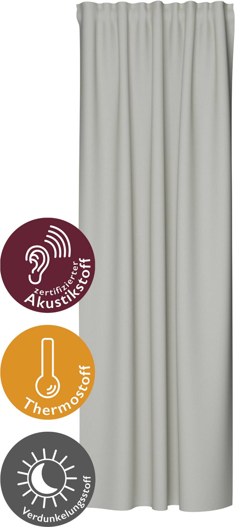HOMING Vorhang "Galdin" Multifunktionsband 1 Stk. tlg. Verdunklungsvorhang, blickdicht, Thermo, Energiesparend von Homing