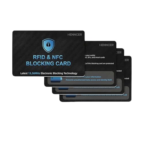 Homly RFID-/NFC-blockierende Karte, Diebstahlschutz, Debit- und Kreditkartenschutz, berührungsloser Schutz für die gesamte Brieftasche, 4 Stück Homly RFID-/NFC-blockierende Karte, Diebstahlschutz, Debit- und Kreditkartenschutz, berührungsloser Schutz für die gesamte Brieftasche, 4 Stück von Homly