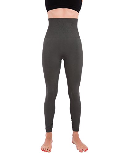 Activewear Dicke, hohe Taille, Bauch-Kompression, Schlankheits-Leggings Hose, Dunkelgrau, M von Homma