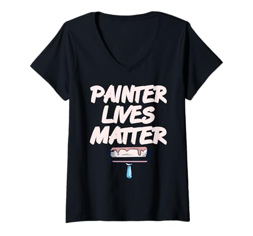 Damen Respecte le Rouleau, fierté du VRAI métier T-Shirt mit V-Ausschnitt Damen Respecte le Rouleau, fierté du VRAI métier T-Shirt mit V-Ausschnitt von Hommage au métier du pinceau