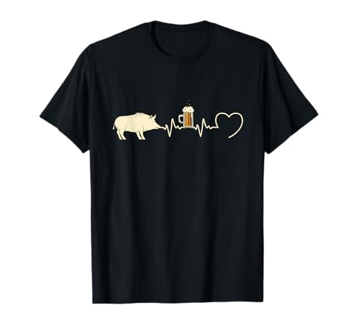 Schlag Herz Jagd Wildschwein Bier Humor Jäger Herren T-Shirt Schlag Herz Jagd Wildschwein Bier Humor Jäger Herren T-Shirt von Homme Humour Chasse Rigolo Humoristique Marrant