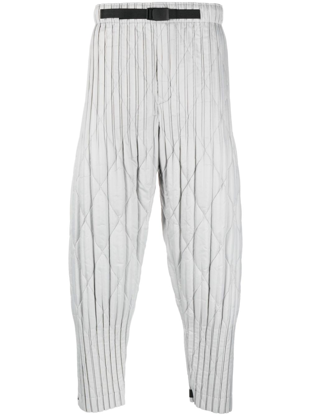 Homme Plissé Issey Miyake Gerade Hose mit Rautenmuster - Grau von Homme Plissé Issey Miyake