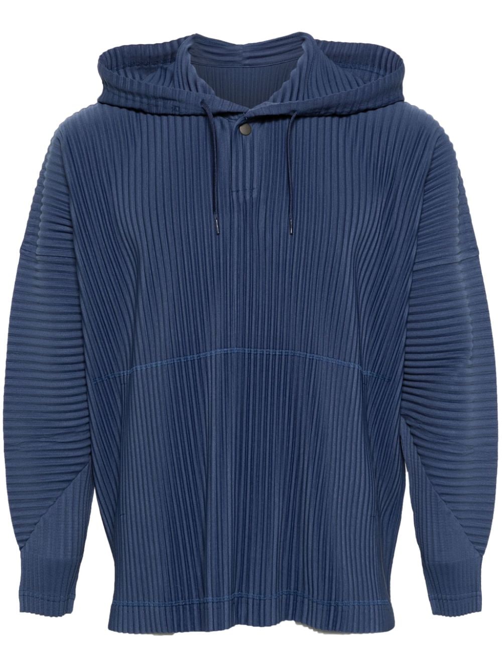 Homme Plissé Issey Miyake Plissierter Hoodie mit Kordelzug - Blau von Homme Plissé Issey Miyake