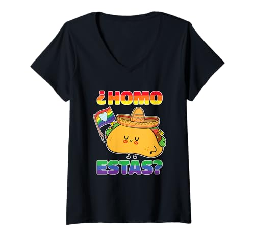 Damen Homosexueller Gay Pride Spanisch Mexikaner LGBT Homo Estas T-Shirt mit V-Ausschnitt Damen Homosexueller Gay Pride Spanisch Mexikaner LGBT Homo Estas T-Shirt mit V-Ausschnitt von Homo Estas Spanish Mexican Gay Pride Gift
