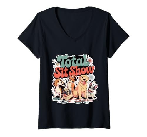 Damen Total Sit Show Animal Dog Trainer Gehorsam - T-Shirt mit V-Ausschnitt Damen Total Sit Show Animal Dog Trainer Gehorsam - T-Shirt mit V-Ausschnitt von Homo -Trainer und Disziplin der Hundetrainer