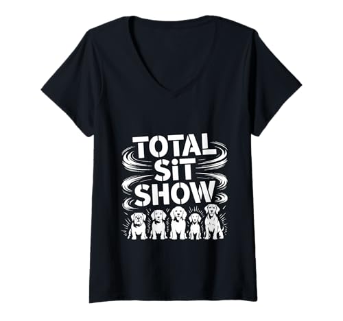 Damen Total Sit Show Animal Dog Trainer Gehorsam - T-Shirt mit V-Ausschnitt Damen Total Sit Show Animal Dog Trainer Gehorsam - T-Shirt mit V-Ausschnitt von Homo -Trainer und Disziplin der Hundetrainer