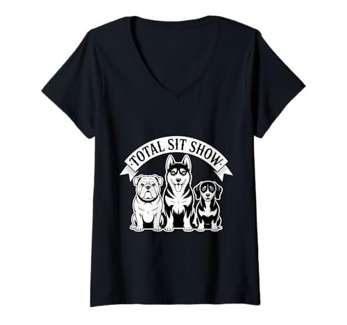 Damen Total Sit Show Animal Dog Trainer Gehorsam |- T-Shirt mit V-Ausschnitt Damen Total Sit Show Animal Dog Trainer Gehorsam |- T-Shirt mit V-Ausschnitt von Homo -Trainer und Disziplin der Hundetrainer