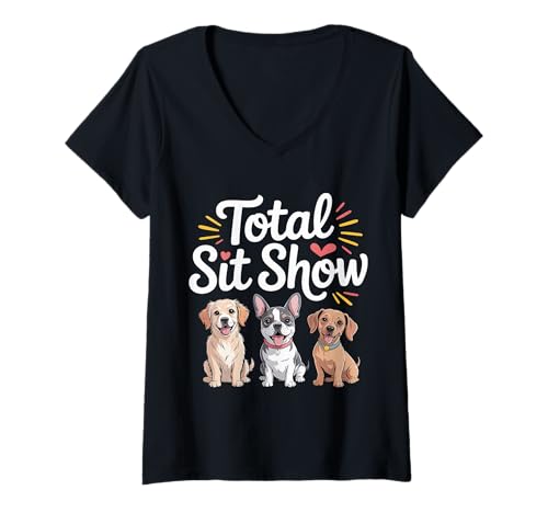 Damen Total Sit Show Animal Dog Trainer Gehorsam ||- T-Shirt mit V-Ausschnitt Damen Total Sit Show Animal Dog Trainer Gehorsam ||- T-Shirt mit V-Ausschnitt von Homo -Trainer und Disziplin der Hundetrainer