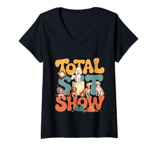 Damen Total Sit Show Animal Dog Trainer Gehorsam - T-Shirt mit V-Ausschnitt Damen Total Sit Show Animal Dog Trainer Gehorsam - T-Shirt mit V-Ausschnitt von Homo -Trainer und Disziplin der Hundetrainer