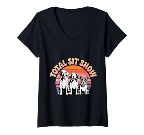 Damen Total Sit Show Animal Dog Trainer Gehorsam |- T-Shirt mit V-Ausschnitt Damen Total Sit Show Animal Dog Trainer Gehorsam |- T-Shirt mit V-Ausschnitt von Homo -Trainer und Disziplin der Hundetrainer