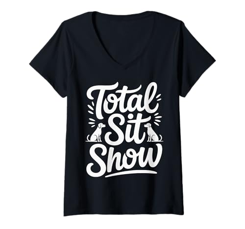 Damen Total Sit Show Animal Dog Trainer Gehorsam |- T-Shirt mit V-Ausschnitt Damen Total Sit Show Animal Dog Trainer Gehorsam |- T-Shirt mit V-Ausschnitt von Homo -Trainer und Disziplin der Hundetrainer