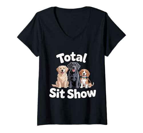 Damen Total Sit Show Animal Dog Trainer Gehorsam ||- T-Shirt mit V-Ausschnitt Damen Total Sit Show Animal Dog Trainer Gehorsam ||- T-Shirt mit V-Ausschnitt von Homo -Trainer und Disziplin der Hundetrainer