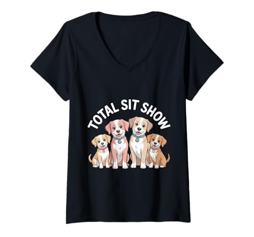 Damen Total Sit Show Animal Dog Trainer Gehorsam |- T-Shirt mit V-Ausschnitt Damen Total Sit Show Animal Dog Trainer Gehorsam |- T-Shirt mit V-Ausschnitt von Homo -Trainer und Disziplin der Hundetrainer