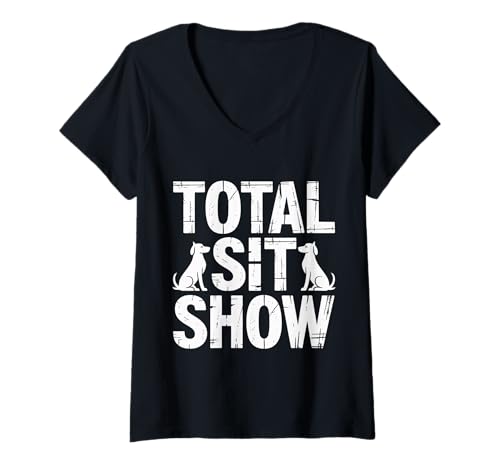 Damen Total Sit Show Animal Dog Trainer Gehorsam - T-Shirt mit V-Ausschnitt Damen Total Sit Show Animal Dog Trainer Gehorsam - T-Shirt mit V-Ausschnitt von Homo -Trainer und Disziplin der Hundetrainer