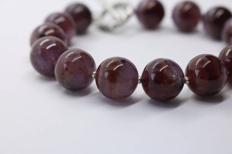 Exclusive Rare Auralite-23, Armband 12 Mm Perlen, Limitierte Auflage, Extrem Seltene Burgundy Red Natural Auralite, Rot Lila Exclusive Rare Auralite-23, Armband 12 Mm Perlen, Limitierte Auflage, Extrem Seltene Burgundy Red Natural Auralite, Rot Lila von HomoLudensBoutique