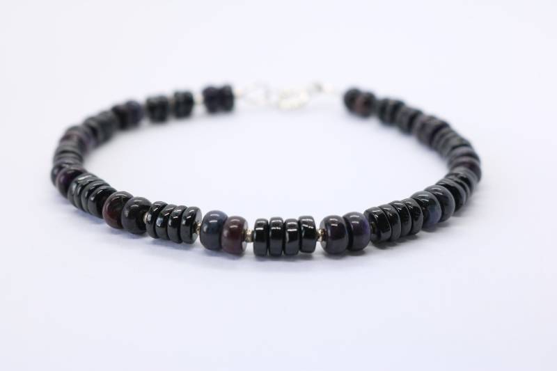 Sugilith Und Schwarzer Turmalin Armband, Unisex, Silber 925, Karen Hill Tribe, Stapeln, Überschichten Sugilith Und Schwarzer Turmalin Armband, Unisex, Silber 925, Karen Hill Tribe, Stapeln, Überschichten von HomoLudensBoutique