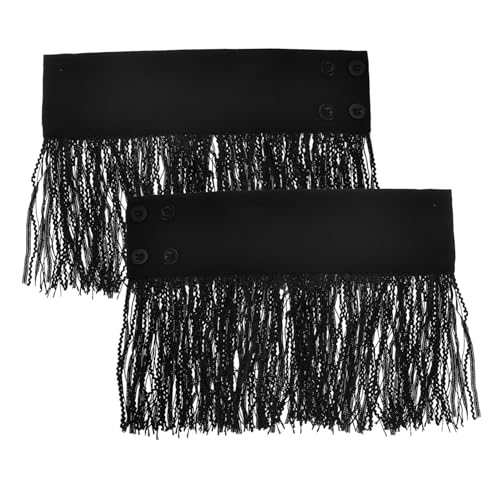 Homoyoyo 1 Fake-ärmel Aus Spitze Abnehmbare Ärmel Für Brautkleider Gefälschte Handgelenkmanschetten Spitze Spitzenmanschetten Rüschenkragen Spitzenarmband Black Polyester von Homoyoyo